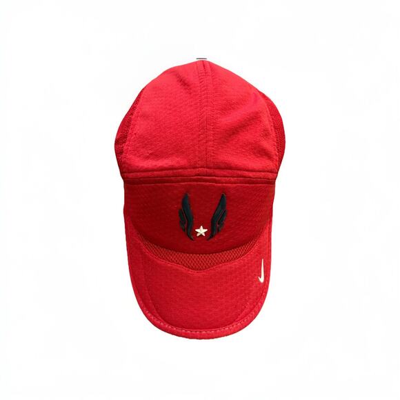 Nike Tailwind Unisex Red 5 Panel Usatf Olympics Red Running Strapback Mesh Hat